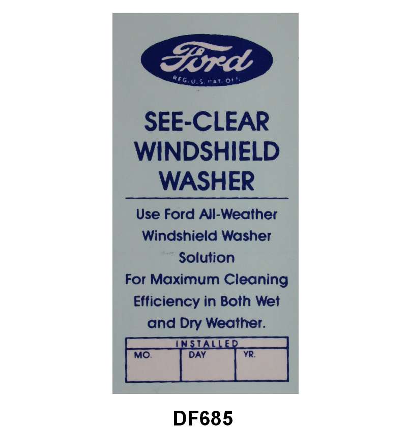 WINDSHIELD WASHER BOTTLE BRACKET DECAL - 46-48 PASS