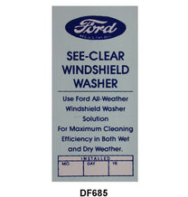 WINDSHIELD WASHER BOTTLE BRACKET DECAL - 46-48 PASS