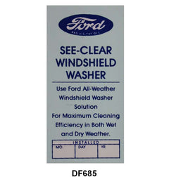 WINDSHIELD WASHER BOTTLE BRACKET DECAL - 46-48 PASS