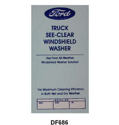 WINDSHIELD WASHER BOTTLE BRACKET DECAL - 48-52 F-1/F-3