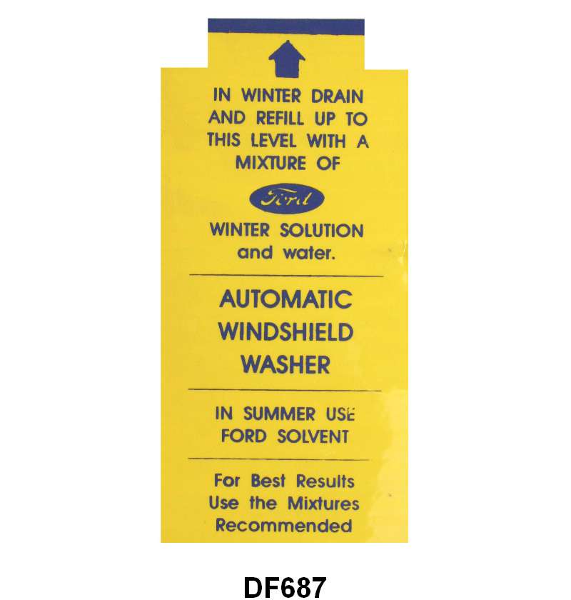 WINDSHIELD WASHER BOTTLE BRACKET DECAL - 49-51 PASS