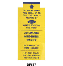 WINDSHIELD WASHER BOTTLE BRACKET DECAL - 49-51 PASS