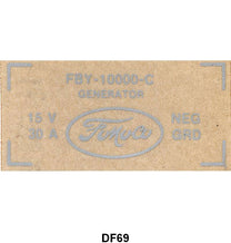 GENERATOR DECAL - 57 PASSENGER, T-BIRD, F-100/F-350