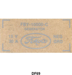 GENERATOR DECAL - 57 PASSENGER, T-BIRD, F-100/F-350