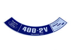 AIR CLEANER DECAL - 77 F-100/F-350,  400-2V
