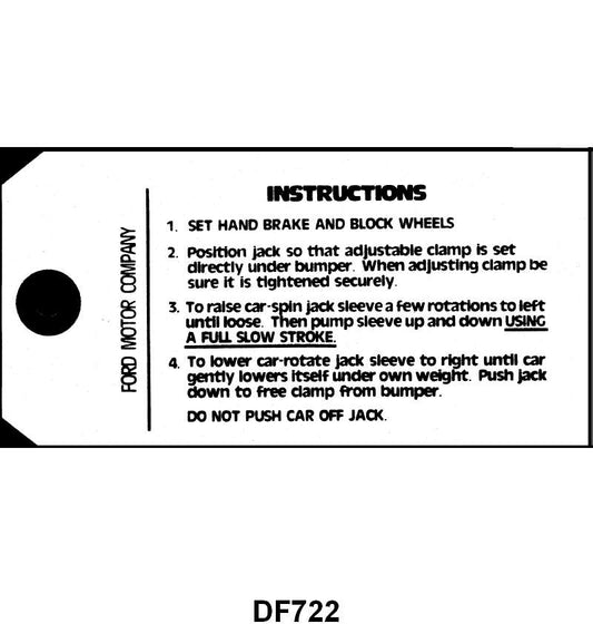 JACK INSTRUCTION TAG - 49-51 PASSENGER