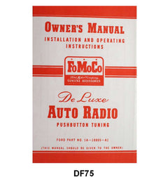 RADIO INSTRUCTION MANUAL - 51 DELUXE W/5 BUTTONS