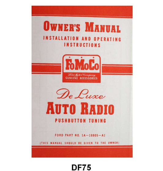 RADIO INSTRUCTION MANUAL - 51 DELUXE W/5 BUTTONS