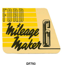 VALVE COVER DECAL - 52-54 PASS "MILEAGE MAKER 6" 6 cyl