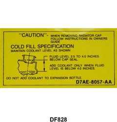 COOLANT CAUTION DECAL - 77-79 F-100/F-350