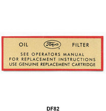 OIL FILTER DECAL - 54-56 F-100/F-350