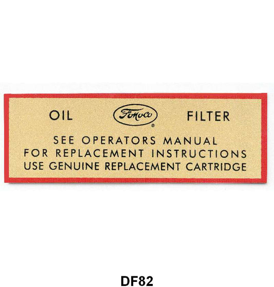 OIL FILTER DECAL - 54-56 F-100/F-350