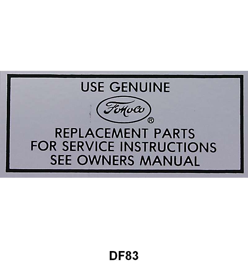 AIR CLEANER SERVICE INSTRUCTION DECAL - 57-64 ALL PASS