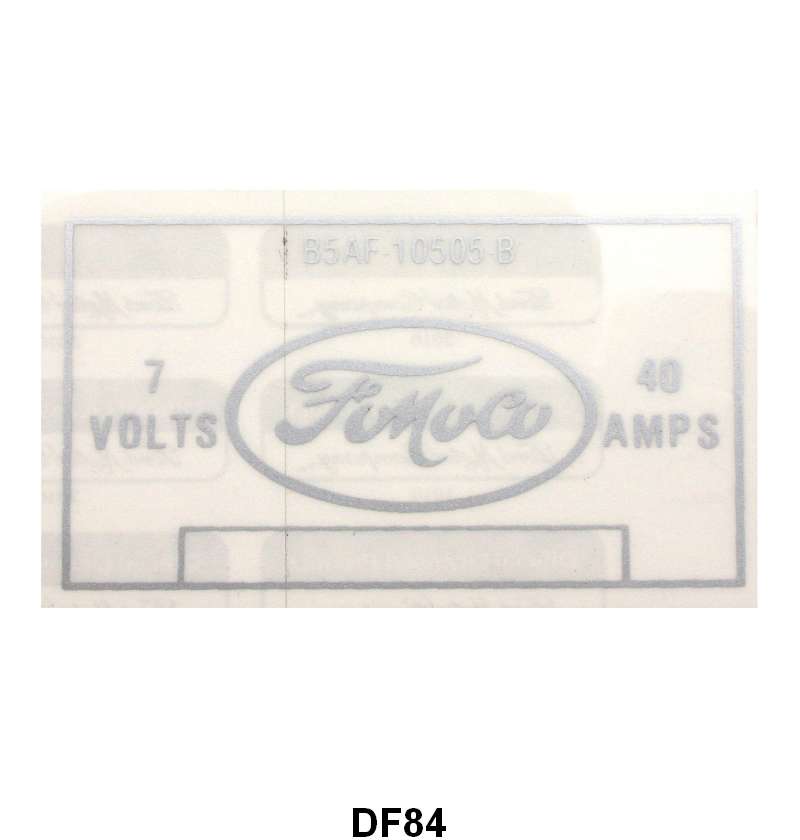 VOLTAGE REGULATOR DECAL - 55 PASS, 55 F-100/F-250
