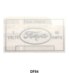 VOLTAGE REGULATOR DECAL - 55 PASS, 55 F-100/F-250