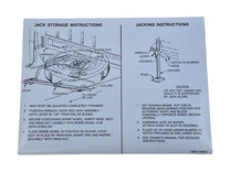 JACK INSTRUCTION/SPARE TIRE DECAL - 66 RANCHERO