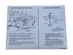 JACK INSTRUCTION/SPARE TIRE DECAL - 66 RANCHERO