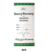 BATTERY WARRANTY CERTIFICATE - 39-53