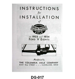 COLUMBIA AXLE INSTALLATION INSTRUCTIONS - 33-34 PASS