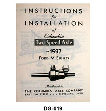 COLUMBIA AXLE INSTALLATION INSTRUCTIONS - 37 PASS