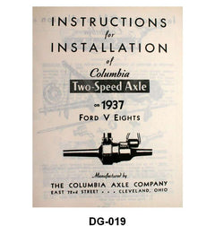 COLUMBIA AXLE INSTALLATION INSTRUCTIONS - 37 PASS