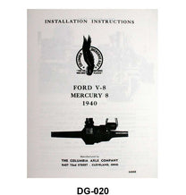 COLUMBIA AXLE INSTALLATION INSTRUCTIONS - 40 PASS/MERC