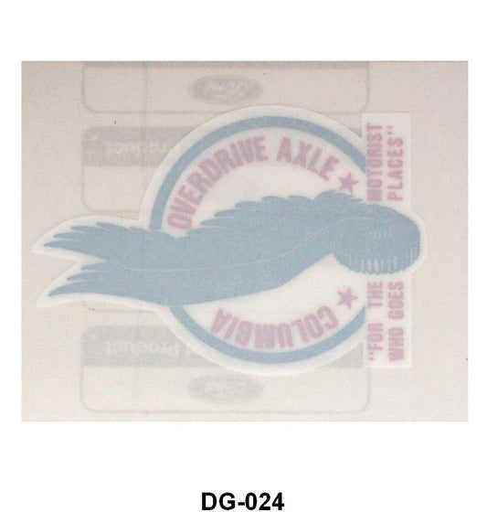 COLUMBIA AXLE WINDOW DECAL - 35-48 PASS, 39-48 MERC