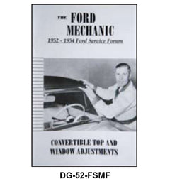CONVERTIBLE TOP AND WINDOW ADJUSTMENT MANUAL - 52-54 CONV