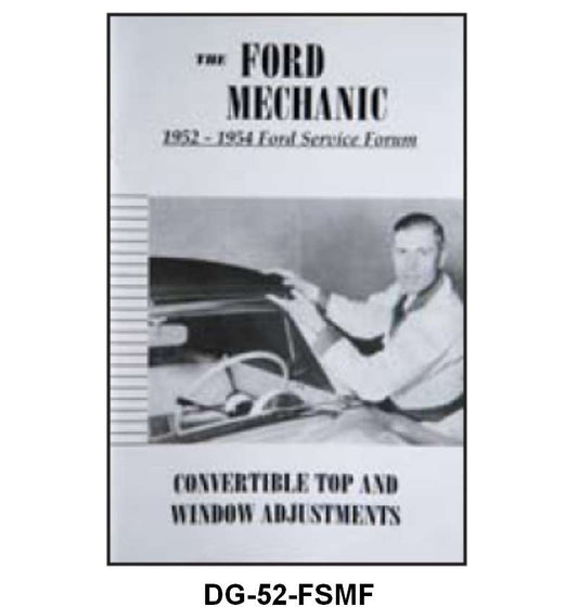 CONVERTIBLE TOP AND WINDOW ADJUSTMENT MANUAL - 52-54 CONV