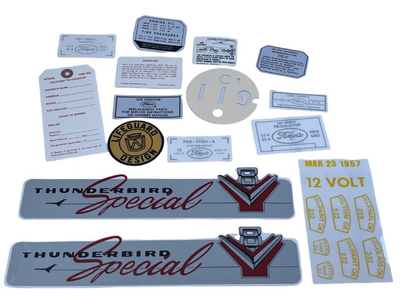 DECAL KIT - 1957 PASS & RANCHERO V8, EXCEPT RETRACTABLE, 14 pieces