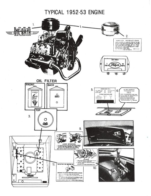 DECAL KIT - 52-53 ALL PASS V8, 11 pieces