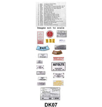 DECAL KIT - 62-65 FALCON, RANCHERO 170/200 6cyl, 16 pieces