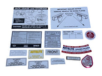 DECAL KIT - 67 MUSTANG 14 pieces, NO AIR CLEANER ENGINE SIZE DECAL