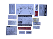 DECAL KIT - 69 MUSTANG 14 pieces, NO AIR CLEANER ENGINE SIZE DECAL