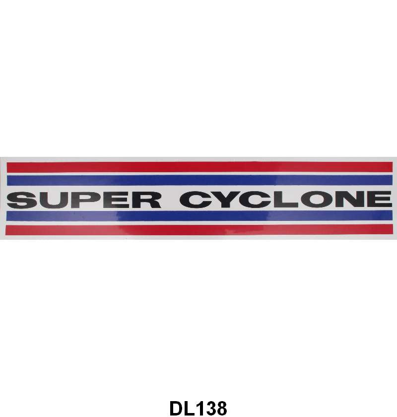 AIR CLEANER FRONT DECAL - 64-65 "SUPER CYCLONE"