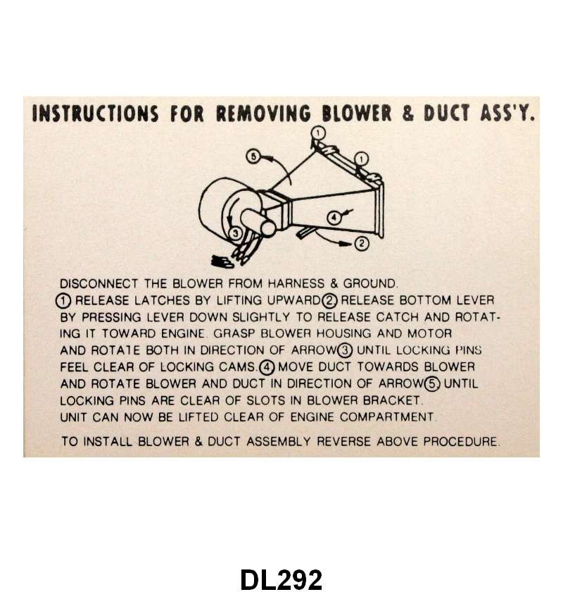 HEATER BOX INSTRUCTION DECAL - 52-54 MERCURY