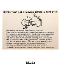 HEATER BOX INSTRUCTION DECAL - 52-54 MERCURY