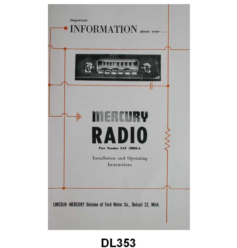 RADIO INSTRUCTION MANUAL - 53 MERCURY