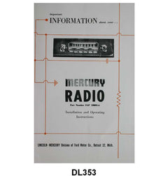 RADIO INSTRUCTION MANUAL - 53 MERCURY