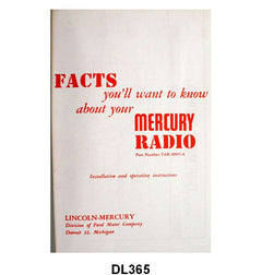 RADIO INSTRUCTION MANUAL - 52 MERCURY