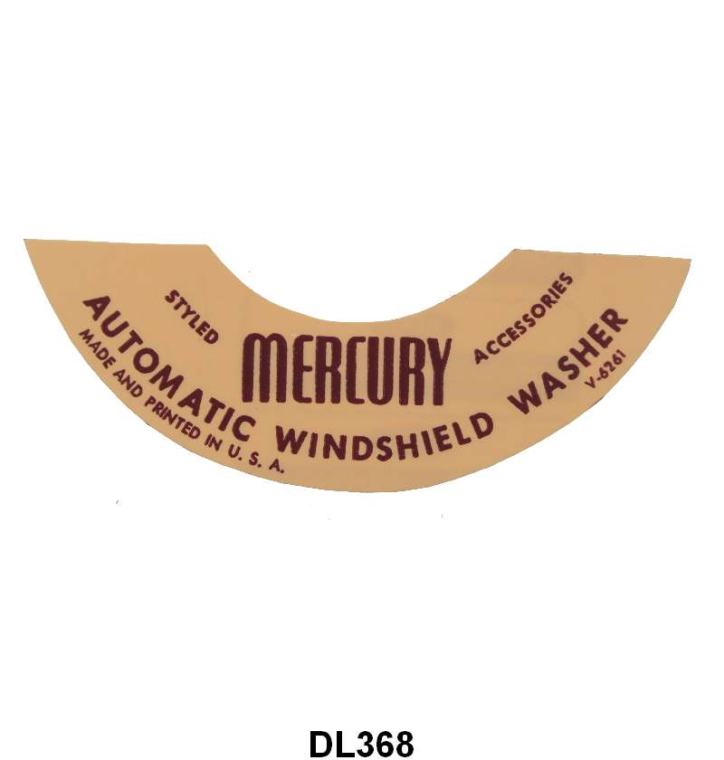 WINDSHIELD WASHER LID DECAL - 54-56 MERCURY