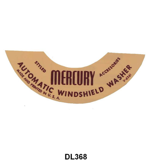 WINDSHIELD WASHER LID DECAL - 54-56 MERCURY