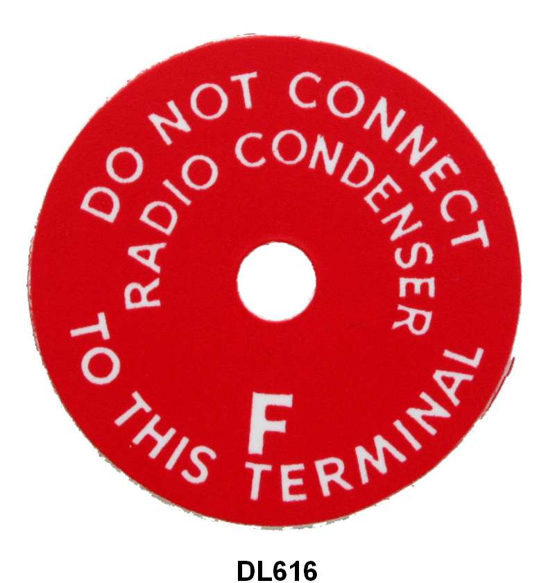 GENERATOR WARNING TAG - 54-55 MERCURY