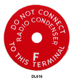 GENERATOR WARNING TAG - 54-55 MERCURY