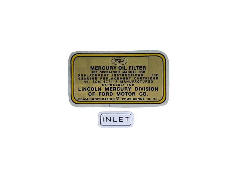 OIL FILTER DECAL - 49-51 MERCURY