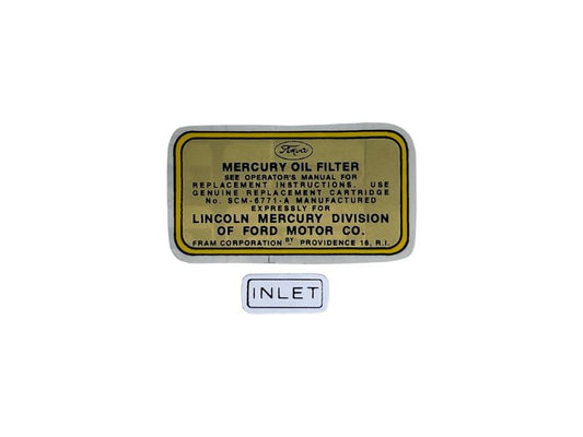 OIL FILTER DECAL - 49-51 MERCURY