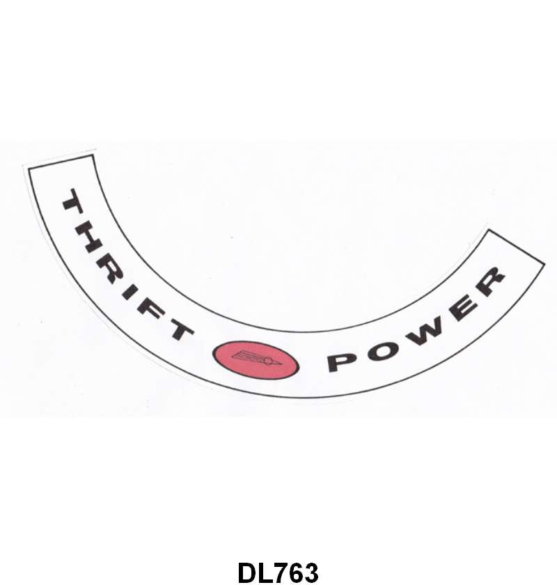 AIR CLEANER DECAL - 60-61 COMET "THRIFT POWER"