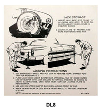 JACK INSTRUCTION DECAL - 55-56 MERCURY