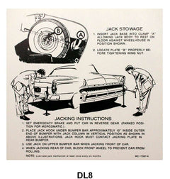 JACK INSTRUCTION DECAL - 55-56 MERCURY