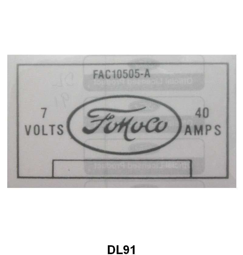 VOLTAGE REGULATOR DECAL - 52-54 MERCURY